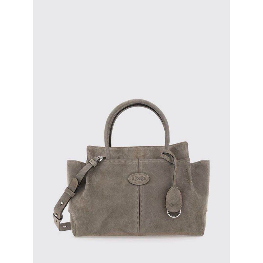 Tod's Women Tod's Leather And Suede Handbag With Double Handle And Logo Charm